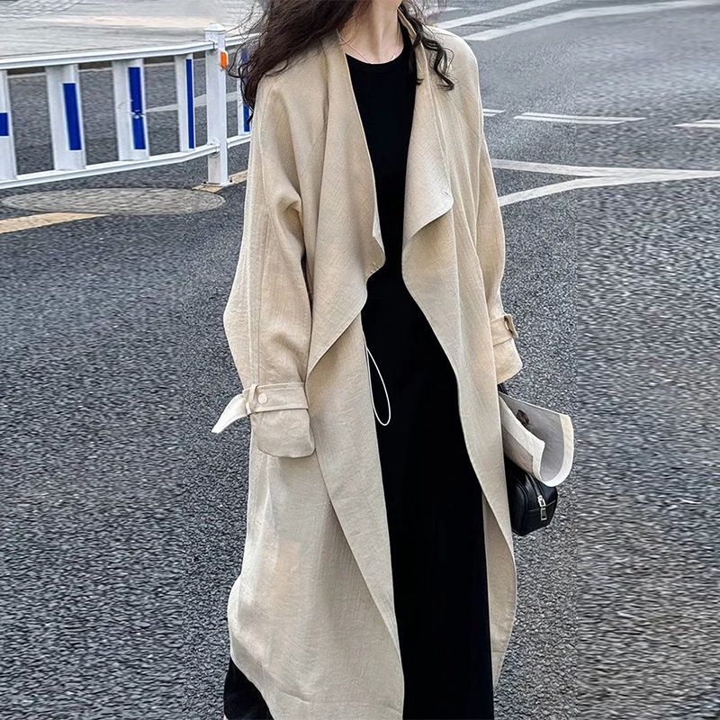 Above-the-knee Trench Coat Women's Versatile Outerwear
