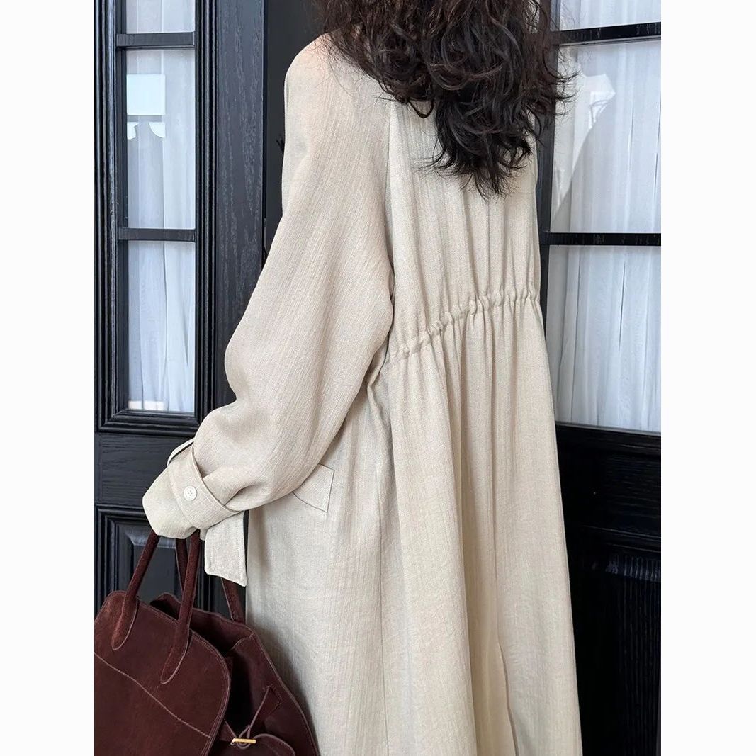 Above-the-knee Trench Coat Women's Versatile Outerwear