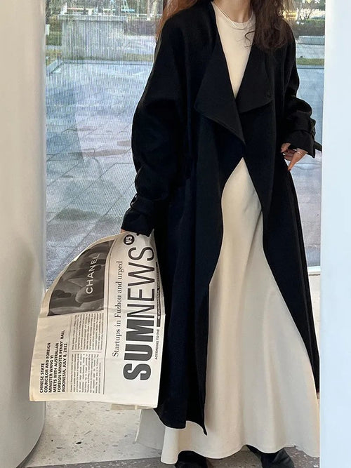Above-the-knee Trench Coat Women's Versatile Outerwear