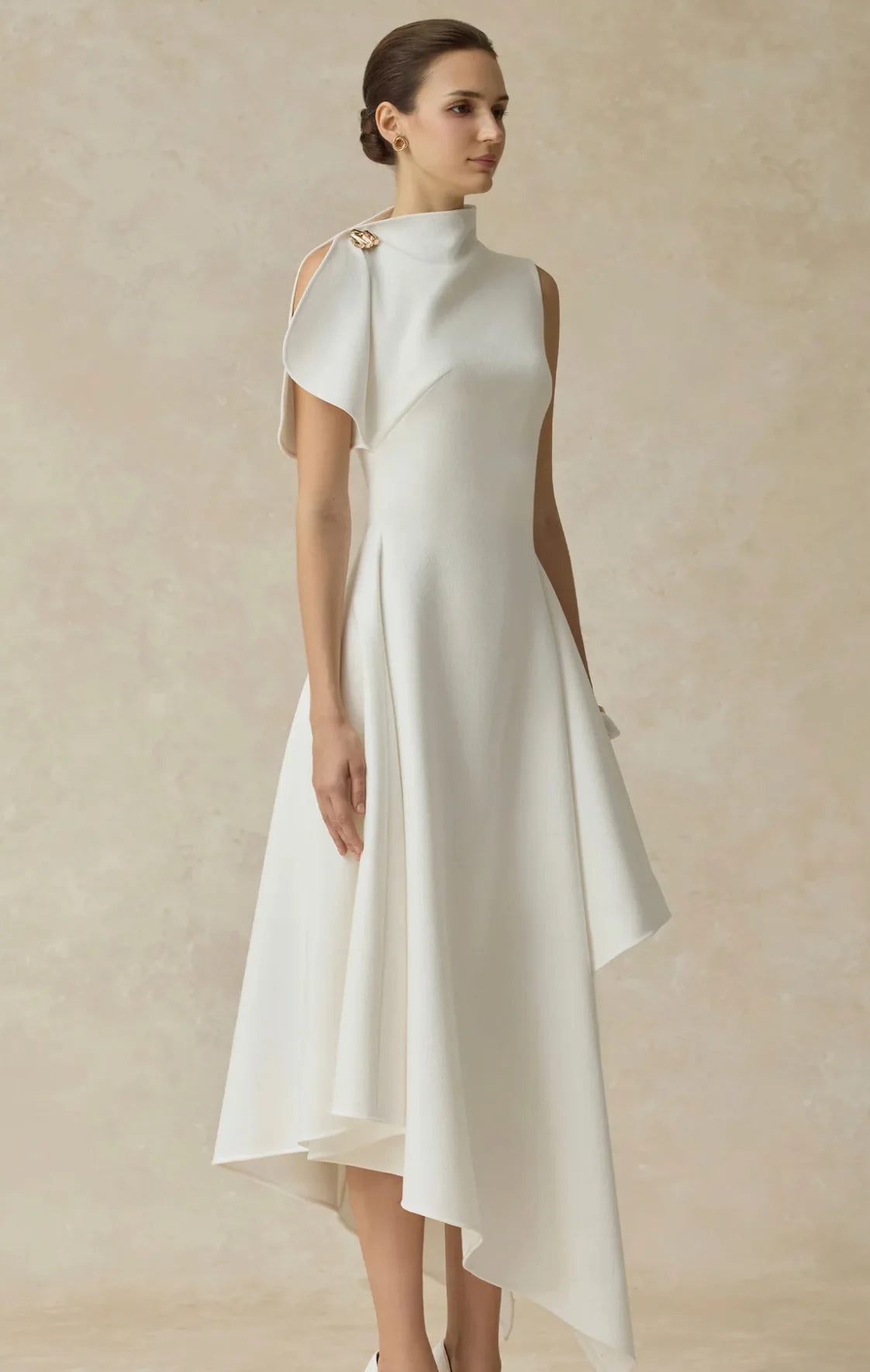 2026 Spring Fashion Elegant White Satin Stretch Evening Dress High-Wai –  Anyra Noir Collection