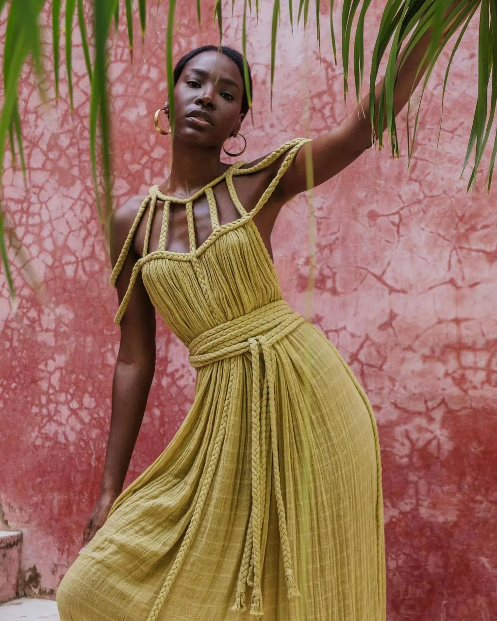 2025 Summer Party Vacation Vestidos Sexy Off Shoulder Sleeveless Maxi Dresses Khaki Hollow Out Lace up Backless Women Long Dress