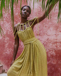 2025 Summer Party Vacation Vestidos Sexy Off Shoulder Sleeveless Maxi Dresses Khaki Hollow Out Lace up Backless Women Long Dress