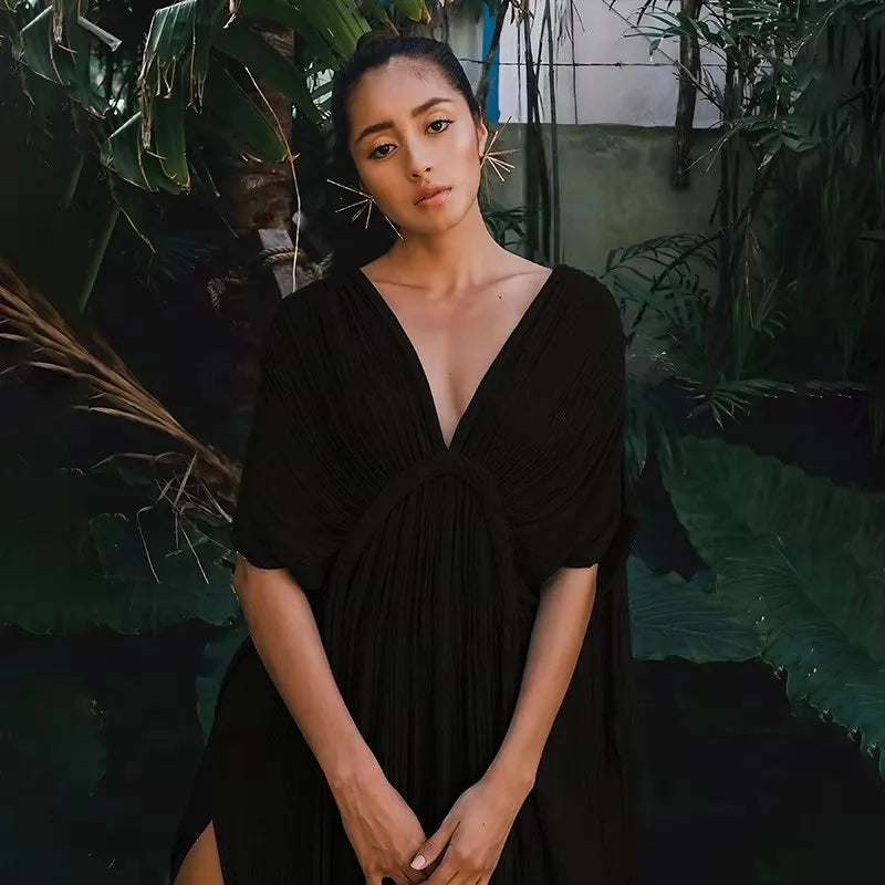 2025 Summer Party Vacation Vestidos Sexy Off Shoulder Sleeveless Maxi Dresses Khaki Hollow Out Lace up Backless Women Long Dress